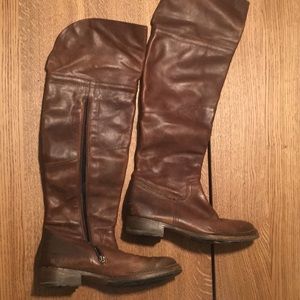 Brown over the knee boots